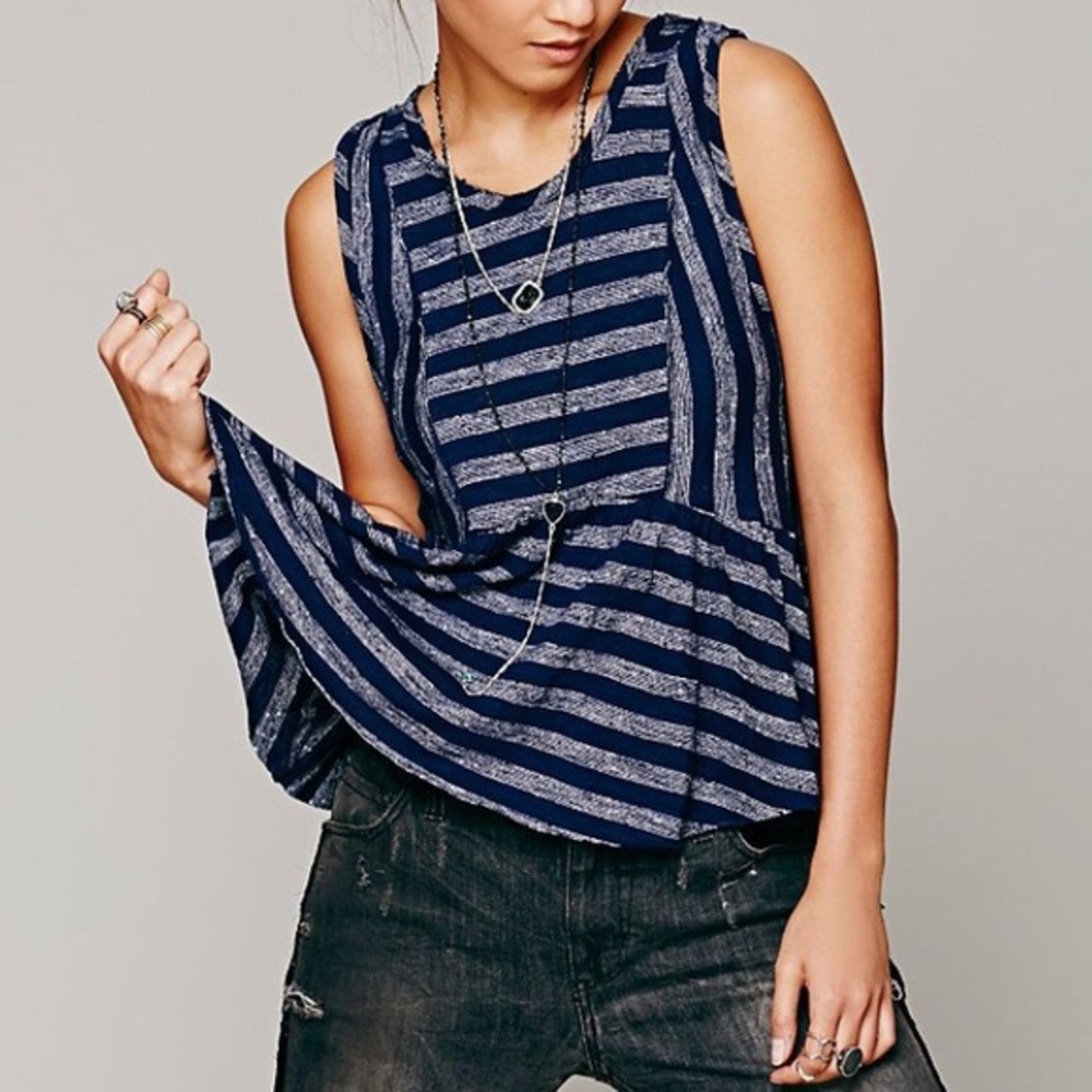 🆕 Free People striped peplum tank